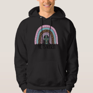 Jesus Christlicher Kreuzbogen Er ist Risen glückli Hoodie