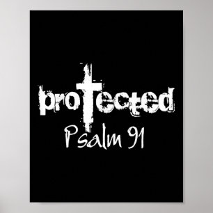 Jesus Christliches Design - gottgeschützter Psalm Poster