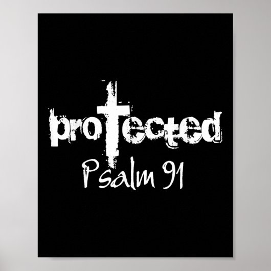 Jesus Christliches Design - gottgeschützter Psalm  Poster (Vorne)