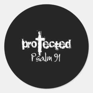 Jesus Christliches Design - gottgeschützter Psalm Runder Aufkleber