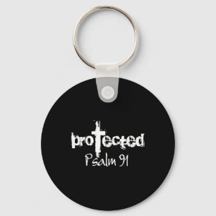 Jesus Christliches Design - gottgeschützter Psalm Schlüsselanhänger