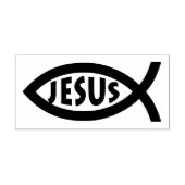 Jesus | Christliches Fischsymbol Gummistempel (Prägung)