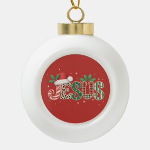 Jesus Christliches Religiöses Sprichwort Glaube Bi Keramik Kugel-Ornament