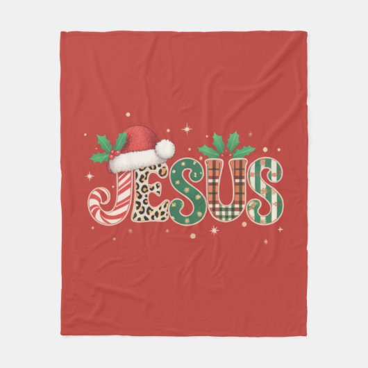 Jesus Christliches religiöses Sprichwort Glaubensl Fleecedecke (Vorderseite)