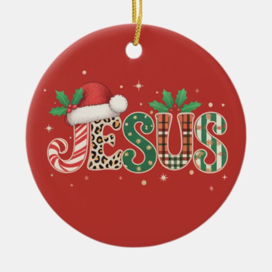 Jesus Christliches religiöses Sprichwort Glaubensl Keramik Ornament (Vorne)