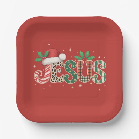 Jesus Christliches religiöses Sprichwort Glaubensl Pappteller (Vorderseite)