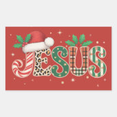 Jesus Christliches religiöses Sprichwort Glaubensl Rechteckiger Aufkleber (Vorderseite)