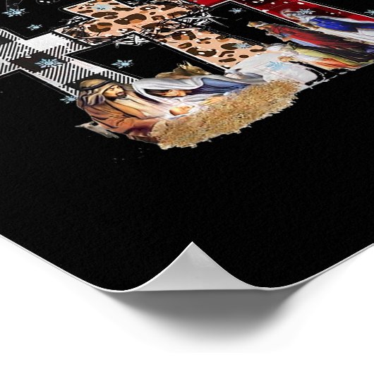 Jesus Christmas beginnt mit Christlichem Leopard Poster (Ecke)