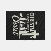 Jesus Christmas Begins With Christ Pjs Pajamas Tod Fleecedecke (Vorderseite (Horizontal))