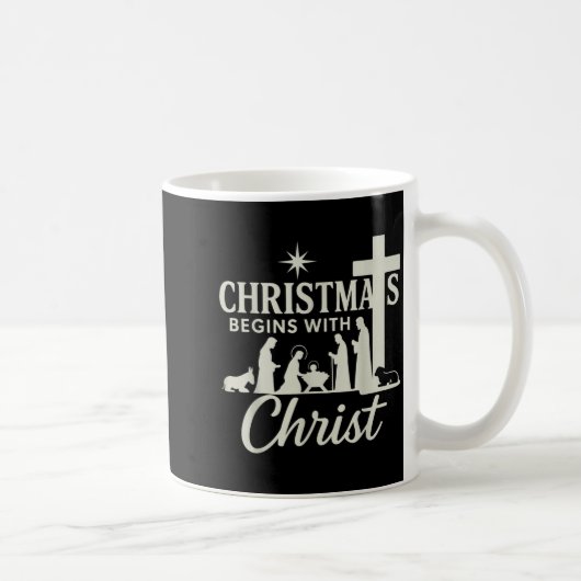 Jesus Christmas Begins With Christ Pjs Pajamas Tod Kaffeetasse (Rechts)