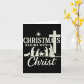Jesus Christmas Begins With Christ Pjs Pajamas Tod Karte (Gelbe Blume)
