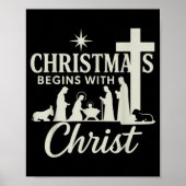 Jesus Christmas Begins With Christ Pjs Pajamas Tod Poster (Vorne)