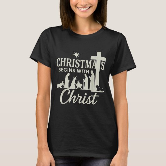 Jesus Christmas Begins With Christ Pjs Pajamas Tod T-Shirt (Vorderseite)
