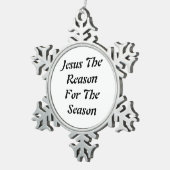 Jesus Christmas ordiment Schneeflocken Zinn-Ornament (Rechts)