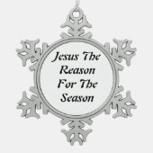 Jesus Christmas ordiment Schneeflocken Zinn-Ornament (Vorderseite)