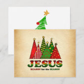 Jesus Christmas Trees Feiertagskarte (Vorne/Hinten)