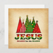Jesus Christmas Trees Feiertagskarte (Vorne/Hinten)