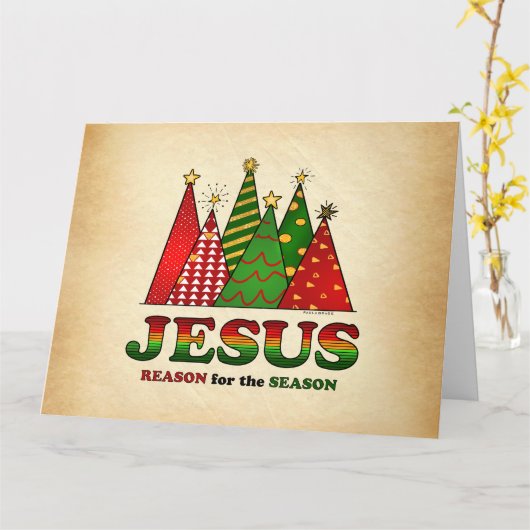 Jesus Christmas Trees Karte (Gelbe Blume)