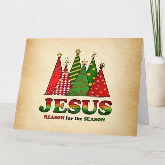 Jesus Christmas Trees Karte (Vorderseite)