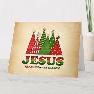 Jesus Christmas Trees Karte