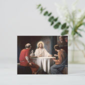 Jesus Christus am Abendmahl im Emmaus von Carl Blo Postkarte (Stehend Vorderseite)