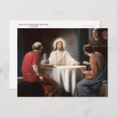 Jesus Christus am Abendmahl im Emmaus von Carl Blo Postkarte (Vorne/Hinten)