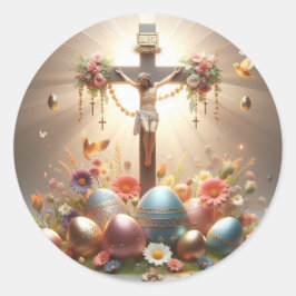 Jesus Christus am Kreuz Runder Aufkleber