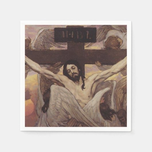 Jesus Christus am Kreuz Serviette (Vorderseite)