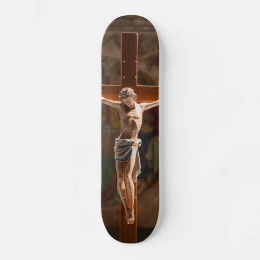 Jesus Christus am Kreuz Skateboard (Vorderseite)
