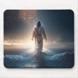 Jesus Christus auf dem Wasser laufen, Christlich # Mousepad