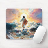 Jesus Christus auf dem Wasser laufen, Christlich # Mousepad (Mit Mouse)