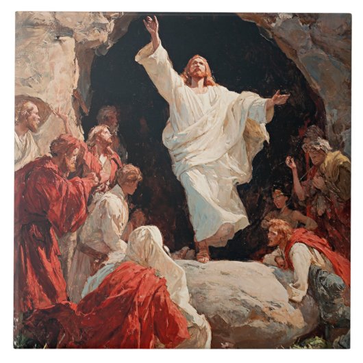 Jesus Christus aufersteht von dem Grab Fliese (Vorderseite)