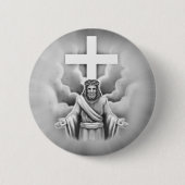Jesus Christus-Auferstehungs-Kreuz-Entwurf Button (Vorderseite)