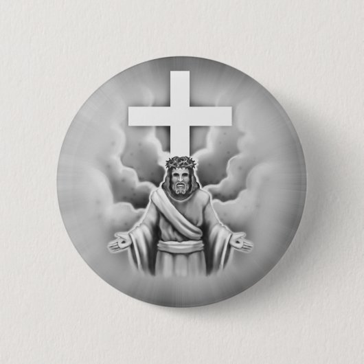 Jesus Christus-Auferstehungs-Kreuz-Entwurf Button (Vorderseite)