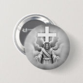 Jesus Christus-Auferstehungs-Kreuz-Entwurf Button (Vorne & Hinten)