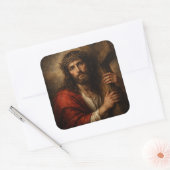 Jesus Christus (Aufkleber) Quadratischer Aufkleber (Umschlag)