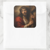Jesus Christus (Aufkleber) Quadratischer Aufkleber (Tasche)