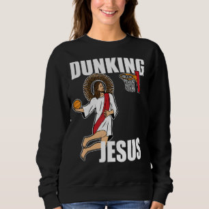 Jesus Christus Basketball spielen Christlich Dunki Sweatshirt