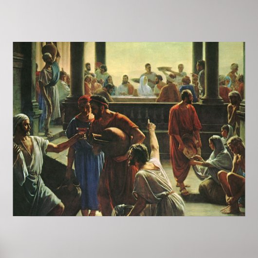 Jesus Christus bei Hochzeit von Cana, Wasser in We Poster (Vorne)