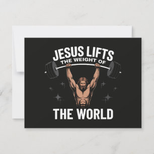 Jesus Christus beim Kreuzheben Einladung
