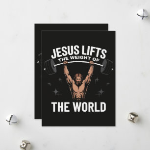 Jesus Christus beim Kreuzheben Feiertagskarte
