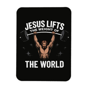 Jesus Christus beim Kreuzheben Magnet