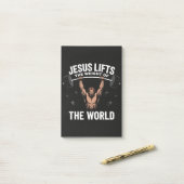 Jesus Christus beim Kreuzheben Post-it Klebezettel (Auf Schreibtisch)