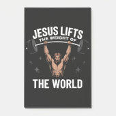 Jesus Christus beim Kreuzheben Post-it Klebezettel (Vorderseite)