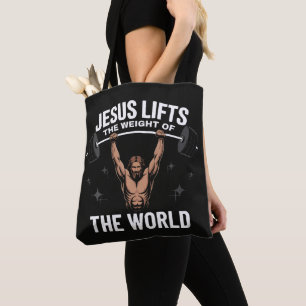 Jesus Christus beim Kreuzheben Tasche