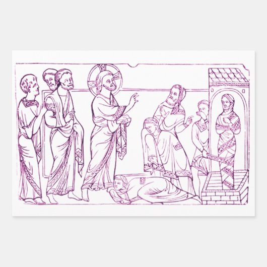 Jesus Christus belebt Lazarus Geschenkpapier Set (Vorderseite)