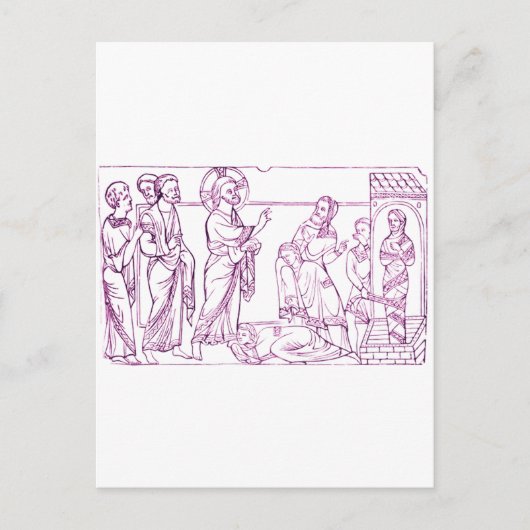 Jesus Christus belebt Lazarus Postkarte (Vorderseite)