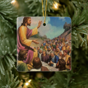 Jesus Christus Bergpredigt, Vintage-Religion Keramikornament