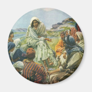 Jesus Christus Bergpredigt, Vintage-Religion Magnet