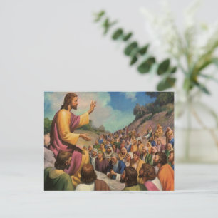 Jesus Christus Bergpredigt, Vintage-Religion Postkarte